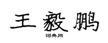 袁强王毅鹏楷书个性签名怎么写