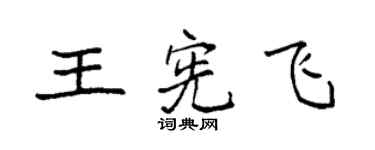 袁强王宪飞楷书个性签名怎么写