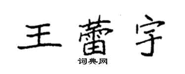 袁强王蕾宇楷书个性签名怎么写