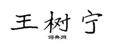 袁强王树宁楷书个性签名怎么写