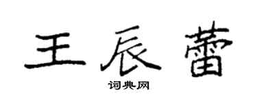 袁强王辰蕾楷书个性签名怎么写