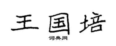 袁强王国培楷书个性签名怎么写