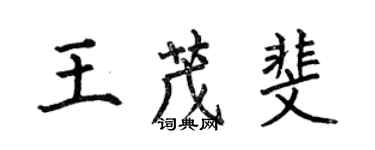 何伯昌王茂斐楷书个性签名怎么写
