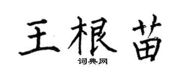 何伯昌王根苗楷书个性签名怎么写