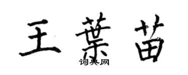 何伯昌王叶苗楷书个性签名怎么写