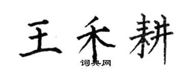 何伯昌王禾耕楷书个性签名怎么写