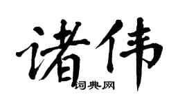 翁闿运诸伟楷书个性签名怎么写