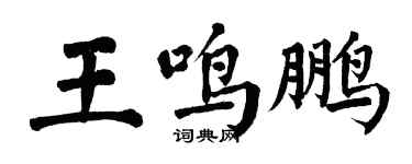 翁闿运王鸣鹏楷书个性签名怎么写