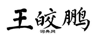 翁闿运王皎鹏楷书个性签名怎么写