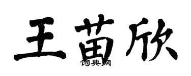 翁闿运王苗欣楷书个性签名怎么写