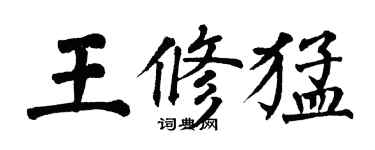 翁闿运王修猛楷书个性签名怎么写