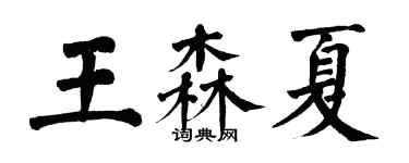 翁闿运王森夏楷书个性签名怎么写