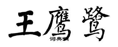 翁闿运王鹰鹭楷书个性签名怎么写