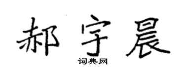 袁强郝宇晨楷书个性签名怎么写