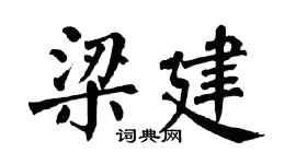 翁闿运梁建楷书个性签名怎么写
