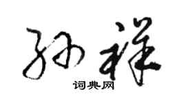 骆恒光孙祥草书个性签名怎么写