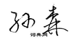 骆恒光孙森草书个性签名怎么写