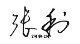 骆恒光张利草书个性签名怎么写