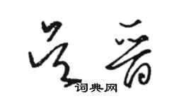 骆恒光吴晋草书个性签名怎么写