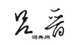 骆恒光吕晋草书个性签名怎么写