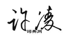 骆恒光许凌草书个性签名怎么写
