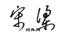 骆恒光宋梁草书个性签名怎么写