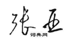 骆恒光张亚草书个性签名怎么写