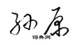 骆恒光孙原草书个性签名怎么写