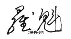 骆恒光罗魁草书个性签名怎么写