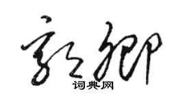骆恒光郭卿草书个性签名怎么写