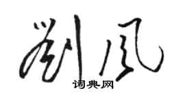 骆恒光刘风草书个性签名怎么写