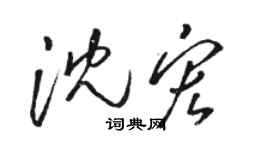 骆恒光沈宏草书个性签名怎么写