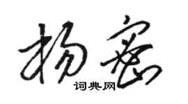 骆恒光杨密草书个性签名怎么写