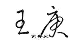 骆恒光王庚草书个性签名怎么写