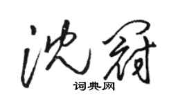 骆恒光沈冠草书个性签名怎么写