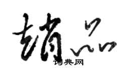骆恒光赵品草书个性签名怎么写