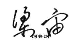 骆恒光梁宙草书个性签名怎么写
