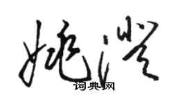 骆恒光姚澄草书个性签名怎么写