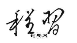 骆恒光程习草书个性签名怎么写