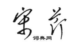 骆恒光宋芹草书个性签名怎么写