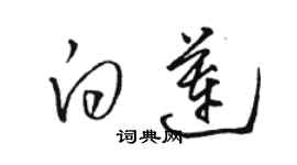 骆恒光白莲草书个性签名怎么写