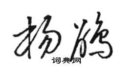 骆恒光杨鹃草书个性签名怎么写