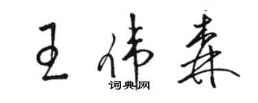 骆恒光王伟森草书个性签名怎么写