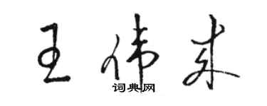 骆恒光王伟来草书个性签名怎么写