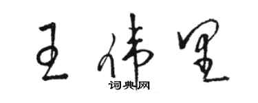 骆恒光王伟里草书个性签名怎么写