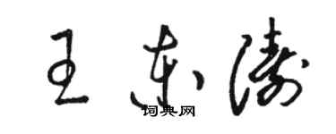 骆恒光王东涛草书个性签名怎么写