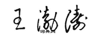 骆恒光王渤涛草书个性签名怎么写