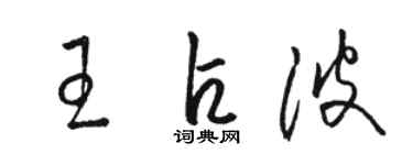 骆恒光王占波草书个性签名怎么写