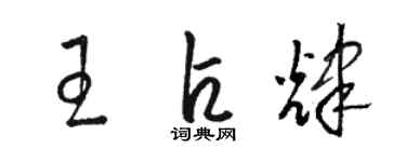 骆恒光王占辉草书个性签名怎么写