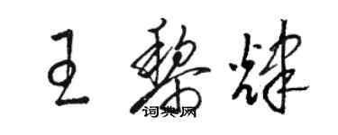 骆恒光王黎辉草书个性签名怎么写